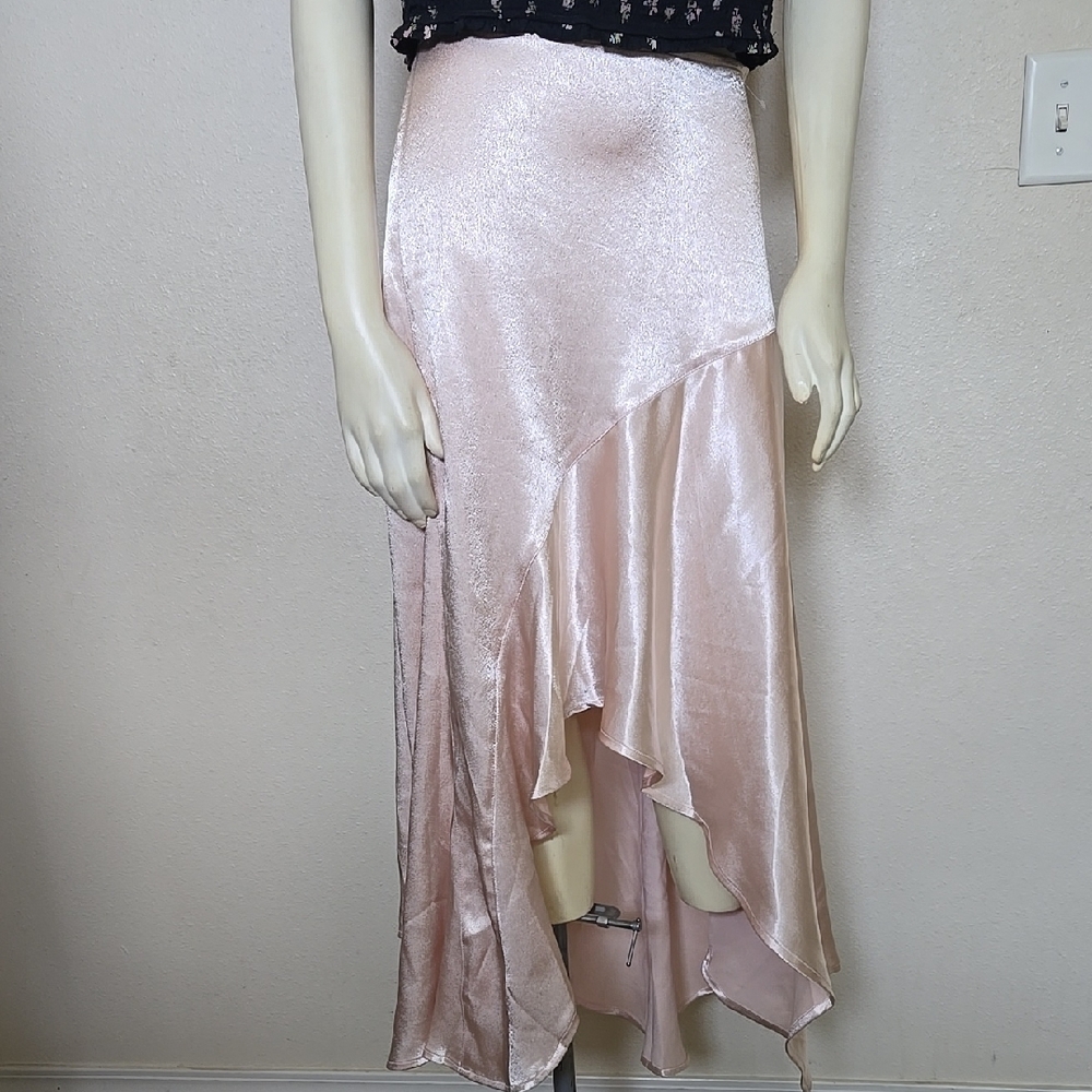 Elegant Pink Asymmetrical Skirt